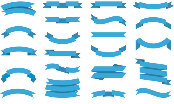ribbons-sammlung. premium-bannerband mit platz für textvektor flache bilder von dekorativen bändern für design-projekte - banner stock-grafiken, -clipart, -cartoons und -symbole
