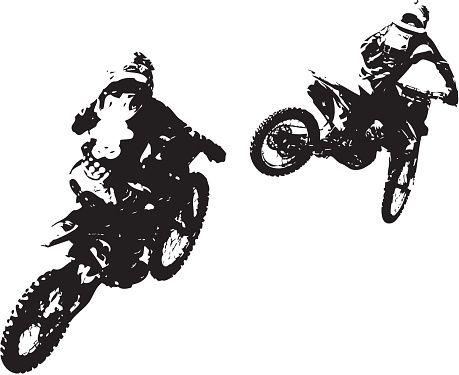 Rider participates motocross championship.  Vector illustration. vector