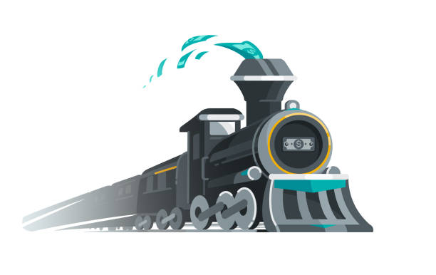 Riding the Gravy Train vector art illustration
