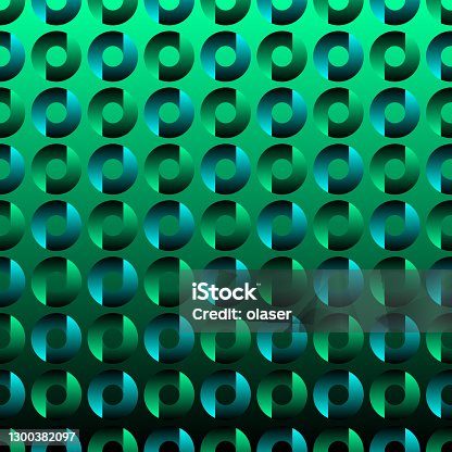 istock Ring shapes with two gradients of green and turquoise 1300382097