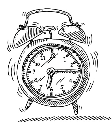 Ringing Alarm Clock Drawing