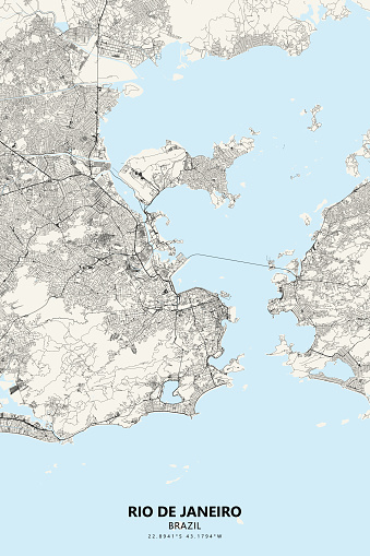 Rio De Janeiro, Brazil Vector Map