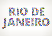 Rio De Janeiro People Circle Vector Graphic Illustration This 100% royalty free vector illustration features the word spelled out with circle pattern. Each circle contains a human face. Each portrait is separate and offers a good mix of man and women. The background of the illustration is white with a slight gradient. The age and race of man and women is also varied to greater diversity.