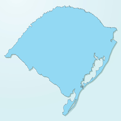 Rio Grande Do Sul Blue Map On Degraded Background Vector Clipart Image