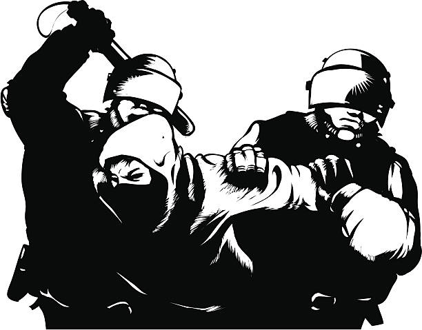 Riot! vector art illustration