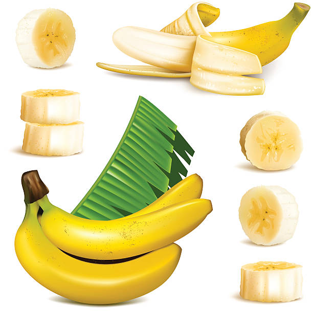 reife gelben bananen - banane stock-grafiken, -clipart, -cartoons und -symbole
