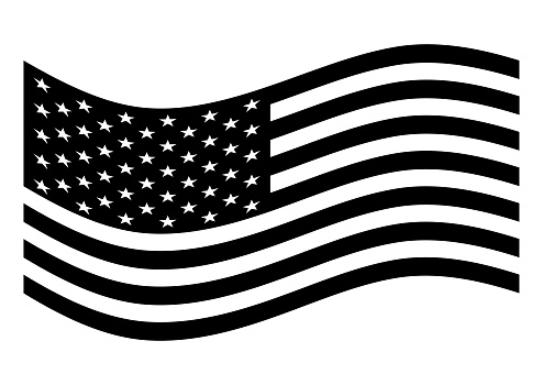 白と黒の波状のウェーブのかかったアメリカ国旗イラスト アメリカ合衆国のベクターアート素材や画像を多数ご用意 Istock