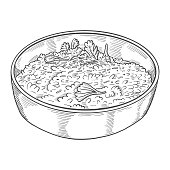 istock risotto italy or italian cuisine traditional food isolated doodle hand drawn sketch with outline style 1400770142
