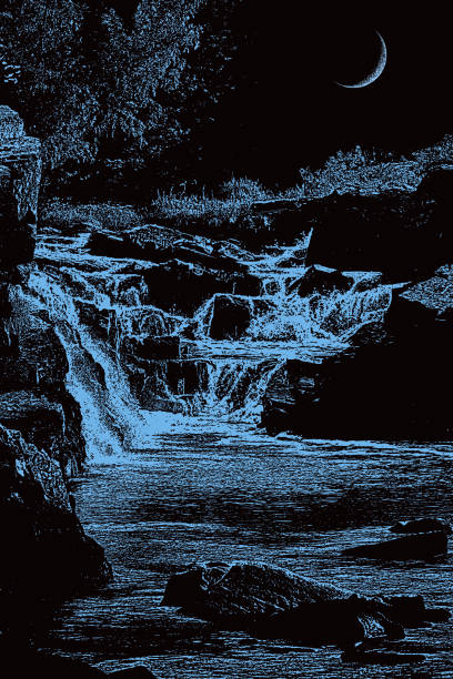river rapids and waterfall - 州立公園 幅插畫檔、美工圖案、卡通及圖標