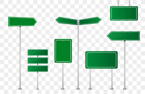 Road signs Road signs isolated. Traffic way signs. Vector illustration. traffic borders stock illustrations
