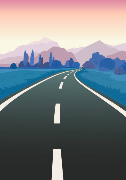 ilustraciones, imágenes clip art, dibujos animados e iconos de stock de viaje por carretera dibujado a mano plano ilustración vectorial - road trip