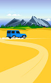 istock A road trip in a sport utility vehicle.   Driving over snowy mountains and across deserts 1391255495