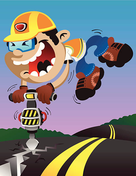 Road Work vector art illustration