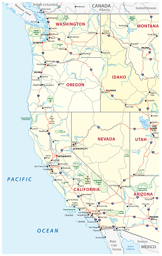 Roads Political And Administrative Map Of The Western Roads Political And Administrative Map Of The Western