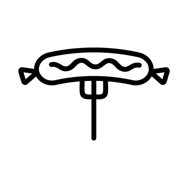 bratwurst icon vektor. abbildung des isolierten kontursymbols - bratwurst stock-grafiken, -clipart, -cartoons und -symbole