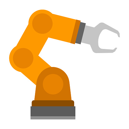 Robot arm isolated vector illustration.