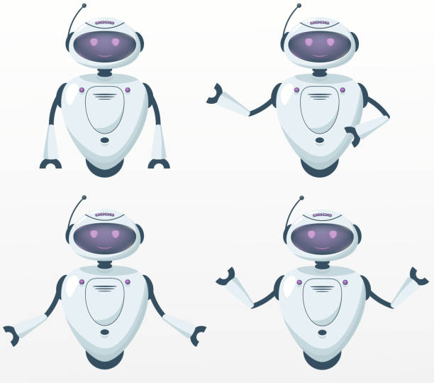 Robot Character in different poses. Vector collection vector art illustration