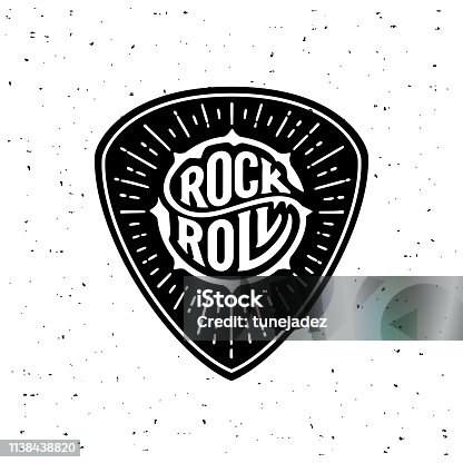 istock Rock and Roll circle lettering on the plectrum 1138438820