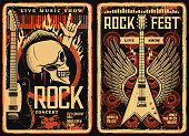 istock Rock fest posters flyers, concert music festival 1283457227