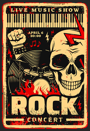 Rock music festival concert vector poster