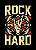 istock Rock On Hand Sign Vector Illustration 1305740732
