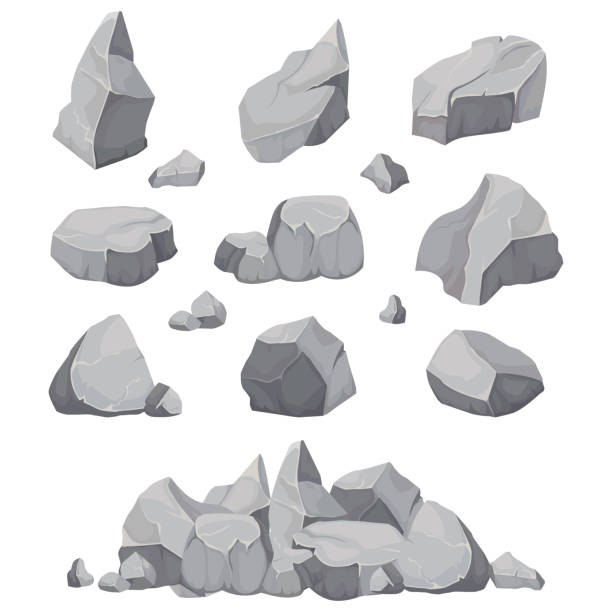 바위 돌입니다. 흑연 돌, 석탄과 바위 더미 격리 벡터 일러스트 레이 션 - 돌 바위 stock illustrations