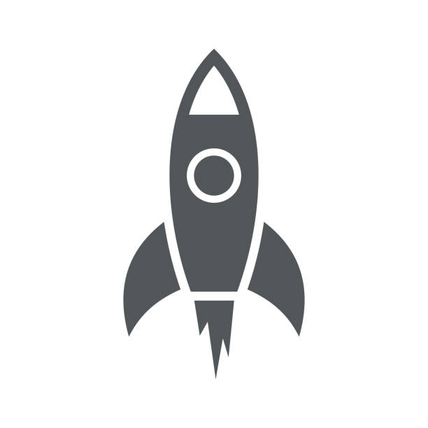 stockillustraties, clipart, cartoons en iconen met raket eenvoudige pictogram. vector - ruimteschip