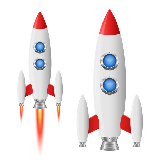 Rocket spaceship vector design illustration isolated on white background Beautiful vector design illustration of rocket spaceship isolated on white background rocketship clipart stock illustrations
