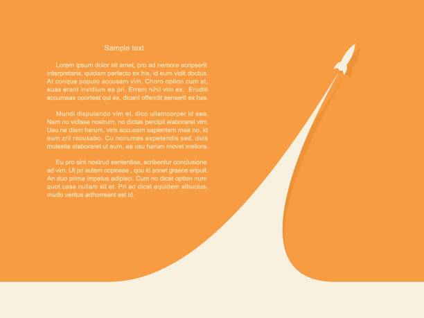 Rocket Start of the rocket / start up business project. Vector illustration on orange background. rocketship icons stock illustrations