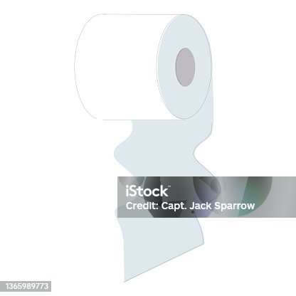istock Roll of toilet paper on a white background isolated. 1365989773