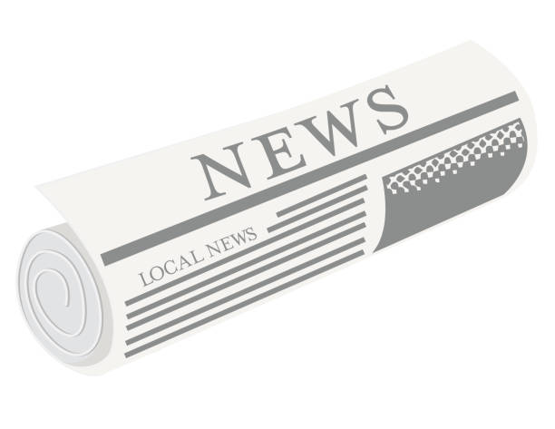 Rolled Up Newspaper On A Transparent Background A simple newspaper rolled up. Flat colors in CMYK on a transparent base. newspaper clipart stock illustrations