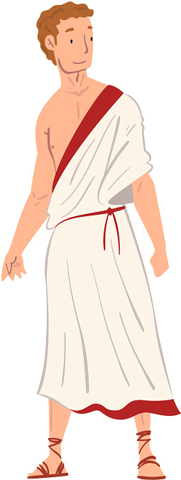 伝統的な服を着たローマ人古代ローマ市民キャラクター白いチュニックとサンダルのベクトルイラスト 古代ローマ様式のベクターアート素材や画像を多数ご用意 Istock