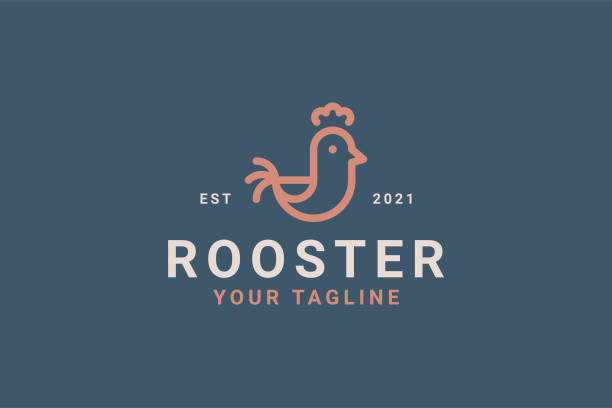 Rooster Minimalist Shape Concept Template Logo Badge. Rooster Minimalist Shape Concept Template Logo Badge. chicken bird stock illustrations