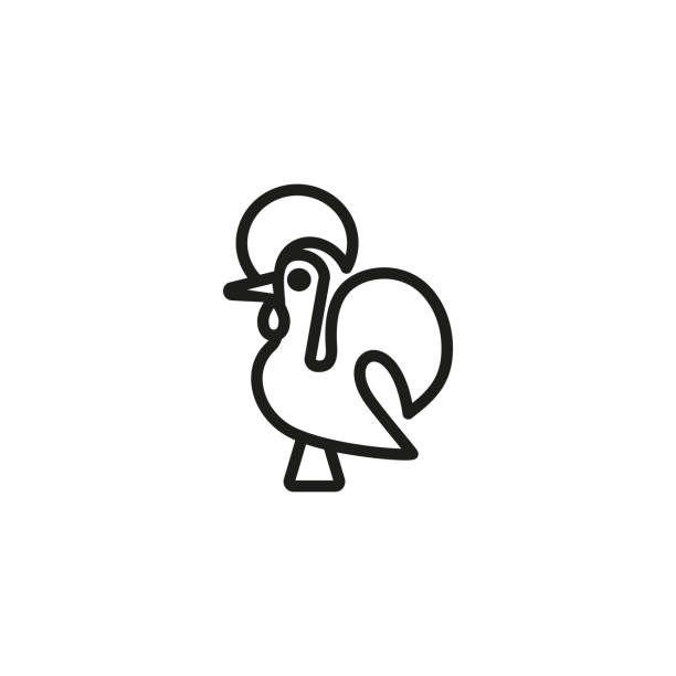 ilustrações de stock, clip art, desenhos animados e ícones de rooster of barcelos line icon - braga