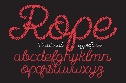Rope alphabet vector font