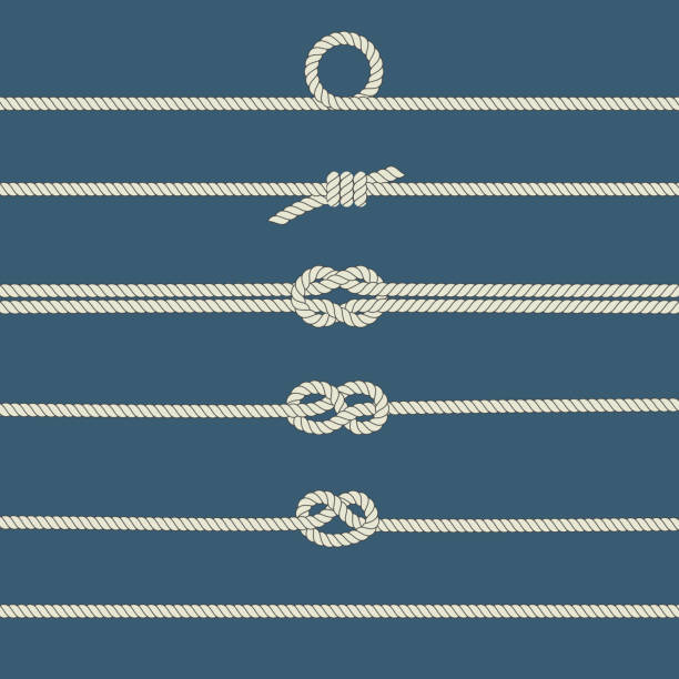Rope knots Rope knots. Seamless decorative elements. Vector illustration rope stock illustrations
