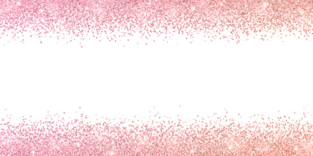Rose gold border glitter with color effect on white background. Vector Rose gold border glitter with color effect on white background. Vector illustration rose gold background stock illustrations