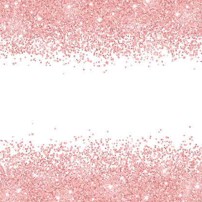 Rose Gold Glitter Scattered On White Background Vector Stock Illustration - Download Image Now ...
