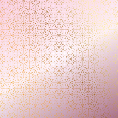 Rose Gold Islamic Pattern Abstract Background.
