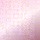 Rose Gold Islamic Pattern Abstract Background.