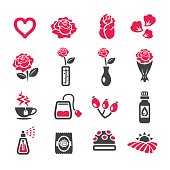 rose icon set,vector illustration