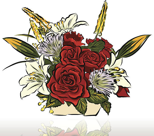 Top 60 Red Rose Vase Clip Art, Vector Graphics and Illustrations - iStock