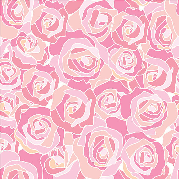 Roses - seamless texture vector art illustration