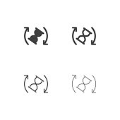 Rotating Hourglass Icons Multi Series Vector EPS File.