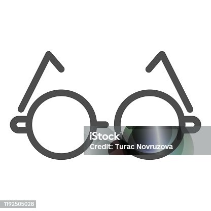 istock Round glasses line icon. Eyeglasses for reading vector illustration isolated on white. Spectacles outline style design, designed for web and app. Eps 10. 1192505028