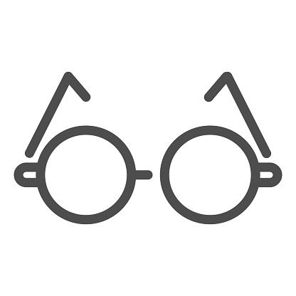 Round glasses line icon. Eyeglasses for reading vector illustration isolated on white. Spectacles outline style design, designed for web and app. Eps 10