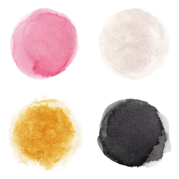 Round multicolored watercolor spots vector art illustration