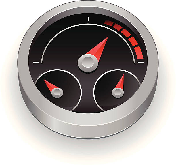 Round speedometer icon gauge illustration vector art illustration
