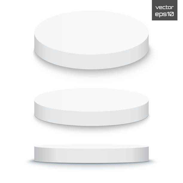白い背景に分離された円形ステージ表彰台。3 d の台座。ベクトル - ステージ点のイラスト素材／クリップアート素材／マンガ素材／アイコン素材