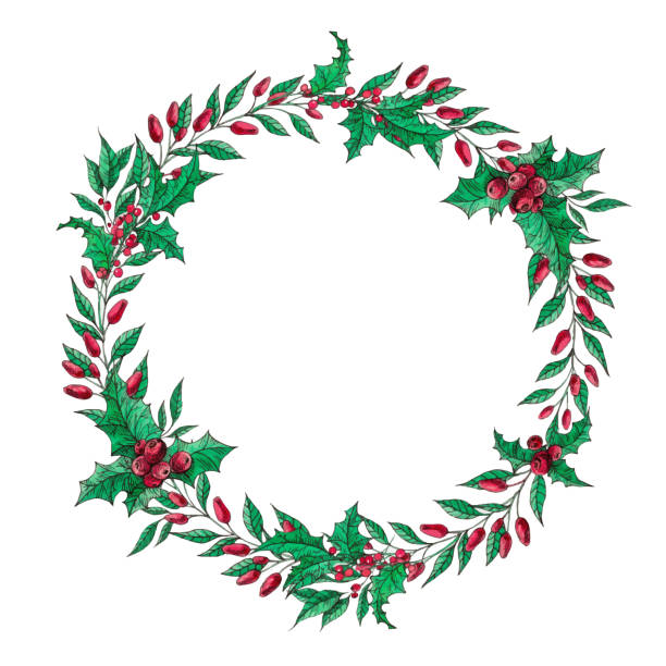 Best Country Christmas Wreaths Illustrations, Royalty-Free Vector ...
